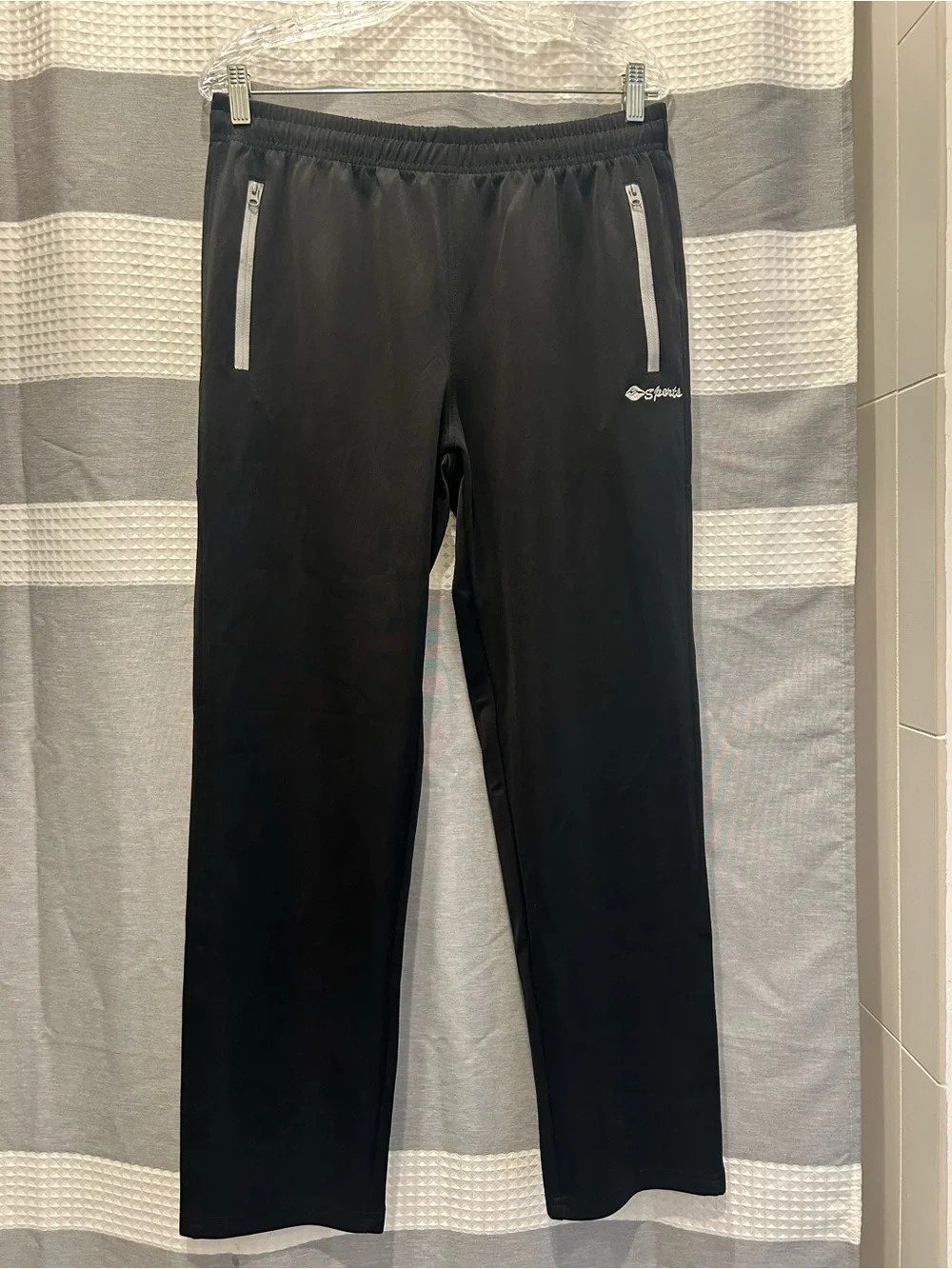OutdoorSports Black 2 Piece Track Suit Set with Full Zip Jacket & Pants Size M